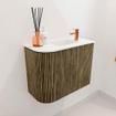 Mondiaz JOYA 51.6cm meuble de toilette - arrondi gauche couleur Dusk - Vasque FAYE position Droite 1 trou de robinet couleur Talc. SW1421607