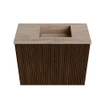 Mondiaz JOYA-DLUX 50cm toiletmeubel - kleur Walnut - Wastafel FAYE positie Rechts 1 kraangat kleur Saba. SW1424618
