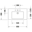 Duravit Vero meubelwastafel m. kraangat m. overloop 85x49cm wit 0291349