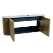 Mondiaz JOYA-DLUX Meuble de toilette 103,2 cm - arrondi gauche et droite couleur Dusk - Vasque FAYE position Milieu 1 trou de robinet couleur Nata. SW1425966