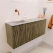 Mondiaz JOYA-DLUX 101.6cm toiletmeubel - ronding rechts kleur Dusk - Wastafel FAYE positie Links Zonder kraangat kleur Glace. SW1423172