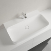 Villeroy & Boch Finion lavabo - dessous meulé 1 trou de robinet 80x47cm - Ceramic+ avec trop-plein dissimulé stone white SW209556