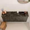 Mondiaz JOYA-DLUX 100cm toiletmeubel - kleur Shadow - Wastafel FAYE positie Rechts 1 kraangat kleur Lava. SW1422843