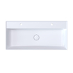 Arcqua Edge Lavabo à poser - 100x47x12cm - 2 trous de robinet - marbre de synthèse - blanc brillant SW1581341