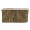 Mondiaz JOYA-DLUX Meuble de salle de bains 81,6cm - arrondi droit couleur Dusk - Vasque FAYE position Gauche 1 trou de robinet couleur Saba. SW1426086