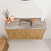 Mondiaz JOYA-DLUX Meuble de toilette 70cm - couleur Chêne - Vasque FAYE position Milieu 1 trou de robinet couleur Oza SW1424107