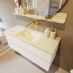 MONDIAZ VICA-DLUX Ensemble meuble de salle de bains - 120cm - meuble bas talc - 2 tiroirs - lavabo encastré cloud central - sans trous de robinet - version haute 60cm - frape SW1088608