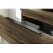 Thebalux type meuble 100x45x50cm poignée en saillie noir mat 2 tiroirs à fermeture douce poignée standard mdf/panneau de particules gris pierre SW716986