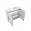 MONDIAZ TURE-DLUX Meuble toilette - 60cm - Greey - EDEN - vasque Frappe - position droite - sans trou de robinet SW1102790