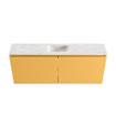 MONDIAZ TURE-DLUX Meuble toilette - 120cm - Ocher - EDEN - vasque Ostra - position centrale - sans trou de robinet SW1104967