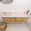 Mondiaz JOYA-DLUX 100cm toiletmeubel - kleur Oak - Wastafel FAYE positie Links 1 kraangat kleur Ostra. SW1422206