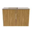 Mondiaz JOYA-DLUX 60cm toiletmeubel - kleur Oak - Wastafel FAYE positie Links Zonder kraangat kleur Arena. SW1423846