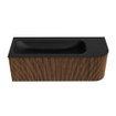 MONDIAZ KURVE 125cm Meuble salle de bain avec module 25 D - couleur Walnut - 1 tiroir - 1 porte - vasque BIG MEDIUM gauche - 1 trou de robinet - Urban SW1138472