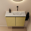 MONDIAZ TURE-DLUX Meuble toilette - 60cm - Oro - EDEN - vasque Opalo - position droite - sans trou de robinet SW1104417