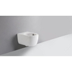 QeramiQ Dely Swirl Ensemble de toilette - réservoir encastré QeramiQ Flush - abattant slim - plaque de commande blanche mate en métal - boutons ronds - blanc brillant SW1578467