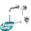 FugaFlow Eccelente Sobrado Badkamer Wastafelkraanset - inbouw wastafelkraan - always open plug - design sifon - Chroom SW1124159