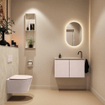 MONDIAZ TURE-DLUX Meuble WC 80cm Rosee. EDEN lavabo Ostra position droite. Avec 1 trou de robinet. SW1105044