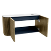 Mondiaz JOYA 81.6cm meuble de salle de bains - arrondi gauche couleur Dusk - Vasque FAYE position Droite 1 trou de robinet couleur Talc. SW1421601