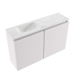 MONDIAZ TURE-DLUX Meuble toilette - 80cm - Cale - EDEN - vasque Opalo - position gauche - sans trou de robinet SW1104219