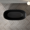 FugaFlow Eccelente Calma Baignoire îlot - 170x80cm - acrylique - siphon - noir mat SW1451431