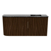 Mondiaz JOYA-DLUX 91.6cm toiletmeubel - ronding links kleur Walnut - Wastafel FAYE positie Rechts Zonder kraangat kleur Lava. SW1422458