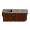 Mondiaz JOYA-DLUX 91.6cm meuble de toilette - arrondi droit couleur Ruby - Vasque FAYE position Gauche 1 trou de robinet couleur Sombra. SW1425710