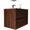 Saniclass Terra Wastafelonderkast - 80cm - 2 lades - kastanje SW1174106