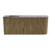 Mondiaz JOYA-DLUX 101.6cm meuble de salle de bains - arrondi droite couleur Dusk - Vasque FAYE position Gauche Sans trou de robinet couleur Sombra. SW1426171
