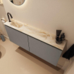 MONDIAZ TURE-DLUX Meuble toilette - 120cm - Smoke - EDEN - vasque Frappe - position gauche - 1 trou de robinet SW1103054