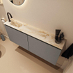 MONDIAZ TURE-DLUX meuble WC 120 cm Smoke. EDEN lavabo Frappe position gauche. Avec 1 trou de robinet. SW1103054