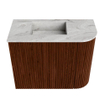 Mondiaz JOYA-DLUX Meuble de salle de bains 51,6cm - arrondi droite couleur Ruby - Vasque FAYE position Gauche Sans trou de robinet couleur Glace SW1423551