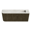 Mondiaz JOYA-DLUX 101.6cm toiletmeubel - ronding links kleur Shadow - Wastafel FAYE positie Rechts 1 kraangat kleur Ostra. SW1423023