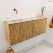 Mondiaz JOYA-DLUX 100cm toiletmeubel - kleur Oak - Wastafel FAYE positie Links Zonder kraangat kleur Frappe. SW1421888
