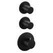 Brauer Black Edition Regendoucheset inbouw - hoofddouche 20cm - 3 gladde knoppen - rechte wandarm - handdouche rond 3 standen - mat zwart SW486506