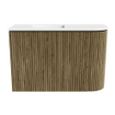 Mondiaz JOYA 61.6cm toiletmeubel - ronding rechts kleur Dusk - Wastafel FAYE positie Links 1 kraangat kleur Talc. SW1421585