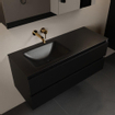 Mondiaz AIVY Ensemble de meuble - 120x45x50cm - 0 trous de robinet - 1 vasque Urban Solid surface - Gauche - 2 tiroirs - avec miroir - MDF Urban SW892447