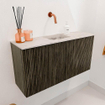 Mondiaz JOYA-DLUX Meuble de salle de bains 80cm - couleur Shadow - Vasque FAYE position Milieu Sans trou de robinet couleur Nata SW1424955