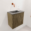 Mondiaz JOYA-DLUX 40cm toiletmeubel - kleur Dusk - Wastafel FAYE positie Links Zonder kraangat kleur Sombra. SW1426117