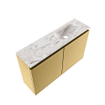 MONDIAZ TURE-DLUX Meuble toilette - 80cm - Oro - EDEN - vasque Glace - position droite - 1 trou de robinet SW1103410