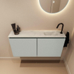 MONDIAZ TURE-DLUX Meuble toilette - 100cm - Greey - EDEN - vasque Opalo - position droite - 1 trou de robinet SW1104343