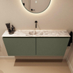 MONDIAZ TURE-DLUX meuble WC 120 cm Army. Lavabo EDEN Glace position milieu. Sans trou de robinet. SW1103179