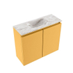 MONDIAZ TURE-DLUX Meuble toilette - 60cm - Ocher - EDEN - vasque Glace - position centrale - sans trou de robinet SW1103380