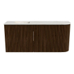 Mondiaz JOYA-DLUX 91.6cm meuble de salle de bains avec WC - arrondi droit couleur Walnut - Vasque FAYE position Gauche 1 trou de robinet couleur Ostra. SW1422645