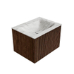 MONDIAZ KURVE-DLUX Meuble de salle de bains 60 cm couleur Walnut avec 1 tiroir. Lavabo CLOUD central sans trou de robinet couleur Glace. SW1138001