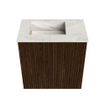 Mondiaz JOYA-DLUX 40cm meuble de toilette - couleur Walnut - Vasque FAYE position Gauche Sans trou de robinet couleur Ostra. SW1426208