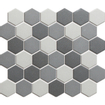 La Mosaic Factory London carreau mosaïque - 28,2x32,1cm - carrelage mural et de sol - Hexagone/Hexagone - Porcelaine Gris Foncé mix Mat SW382565