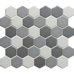 The Mosaic Factory London mozaïektegel - 28.2x32.1cm - wand en vloertegel - Zeshoek/Hexagon - Porselein Dark Grey mix Mat SW382565