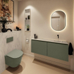 MONDIAZ TURE-DLUX Meuble toilette - 120cm - Army - EDEN - vasque Opalo - position droite - sans trou de robinet SW1104193