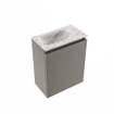 MONDIAZ TURE-DLUX Meuble toilette - 40cm - Smoke - EDEN - vasque Glace - position gauche - sans trou de robinet SW1103544