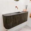 Mondiaz JOYA-DLUX 103.2cm toiletmeubel - ronding links en rechts kleur Shadow - Wastafel FAYE positie Midden Zonder kraangat kleur Sombra. SW1425245